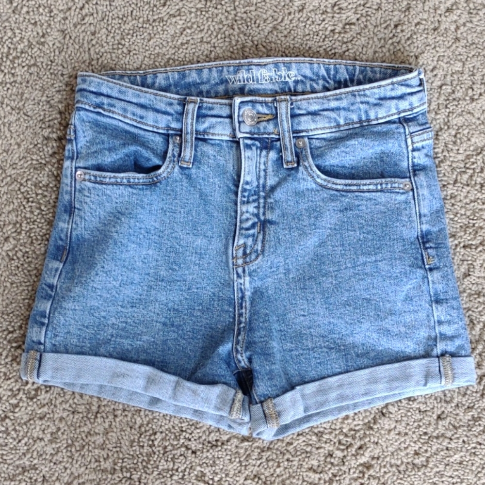 cuffed jean shorts